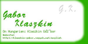 gabor klaszkin business card